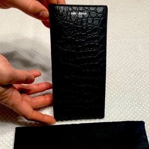 Saint Laurent Continental Wallet in Embossed Croc
